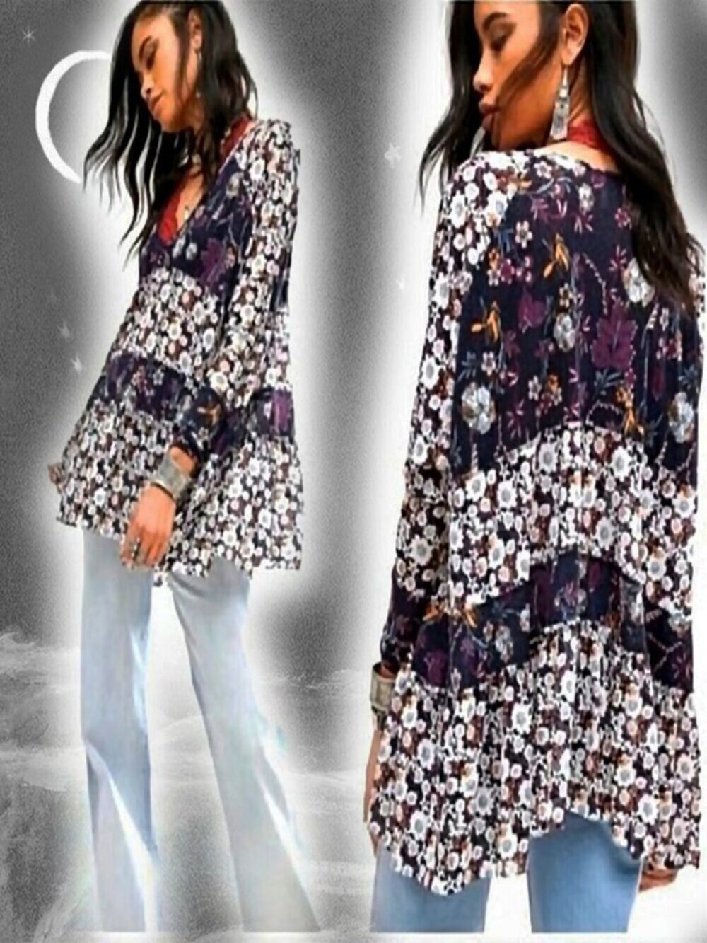 Free People Isabelle Tunic Swing Top Classic Whimsigoth Indie Folk Festival